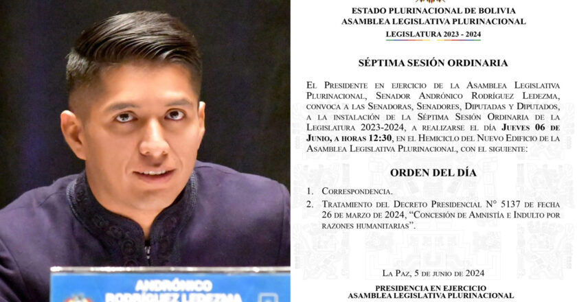 Oficializan la convocatoria de Andrónico para la sesión de Asamblea de este jueves