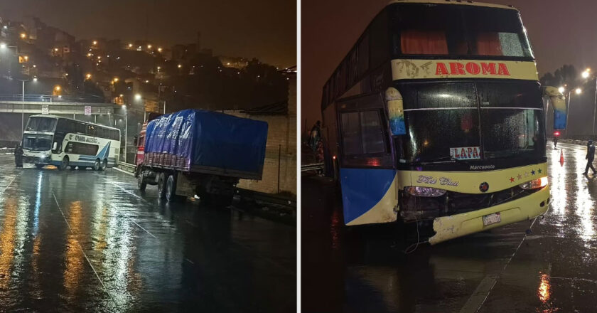 Accidente en la autopista La Paz – El Alto: Tres heridos y seis vehículos afectados