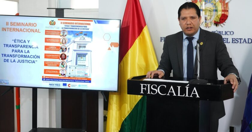 Sucre recibirá a expertos de Colombia, Perú, México, Argentina y Bolivia como expositores del II Seminario Internacional sobre Ética y Transparencia, organizado por la Fiscalía