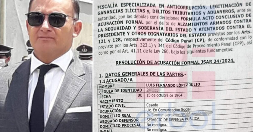 Fiscalía acusa formalmente al exministro López por presunto plan de atentado contra Arce