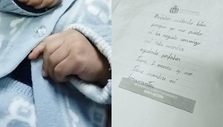 Una madre abandona a su bebé y deja una carta: “Cuídenlo bien, yo no puedo”